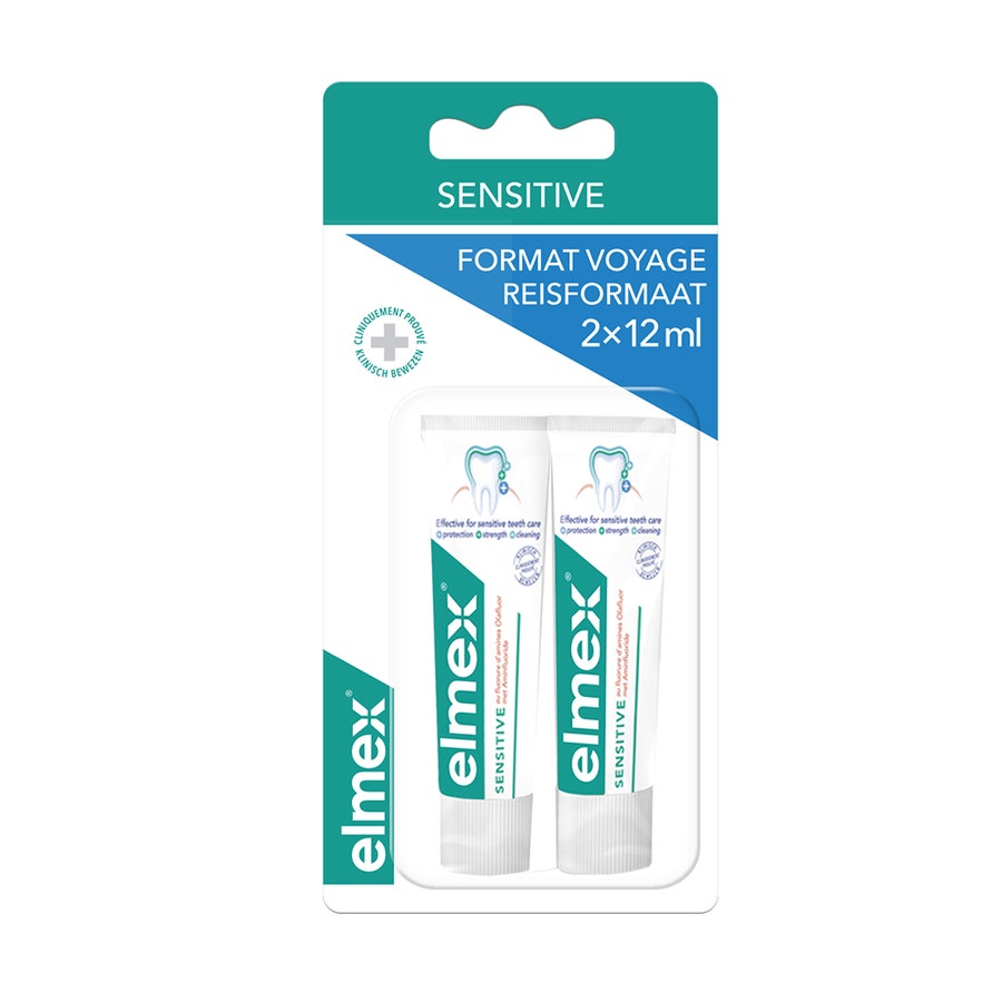 Elmex Sensitive Toothpaste Travel Tubes 2x12ml