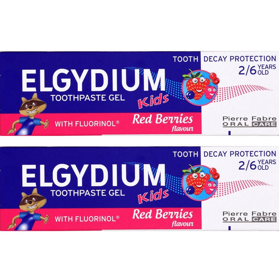 Elgydium Kids toothpaste 3-6 years red berry with fluorinol 2x50ml (1.69fl oz)