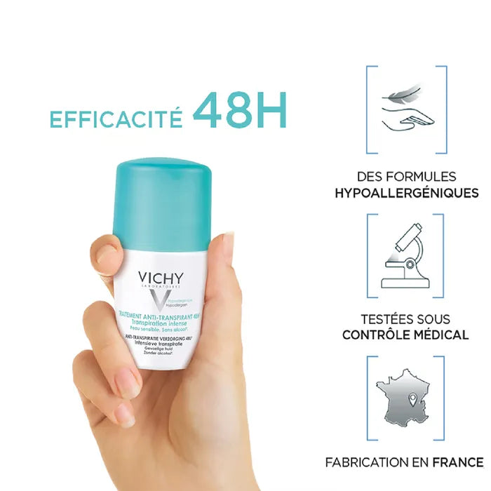 Vichy Deodorants Anti-perspirant Treatment 48h Roll-on Sensitive skin