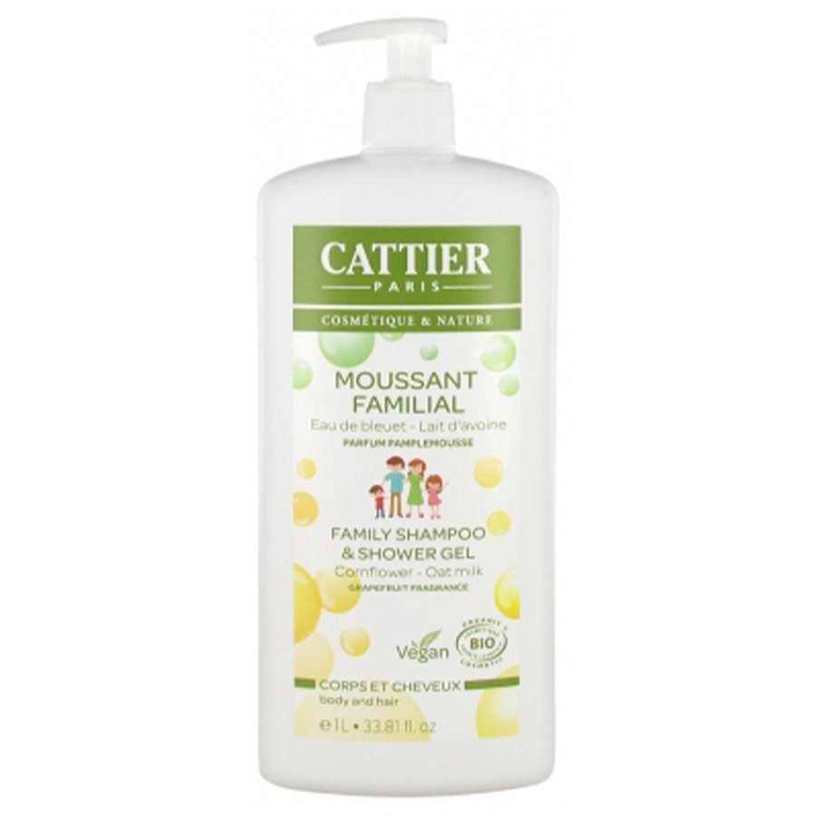 Cattier Family Foaming Gel With Lactoserum parfum pamplemousse 1l (33.81fl oz)