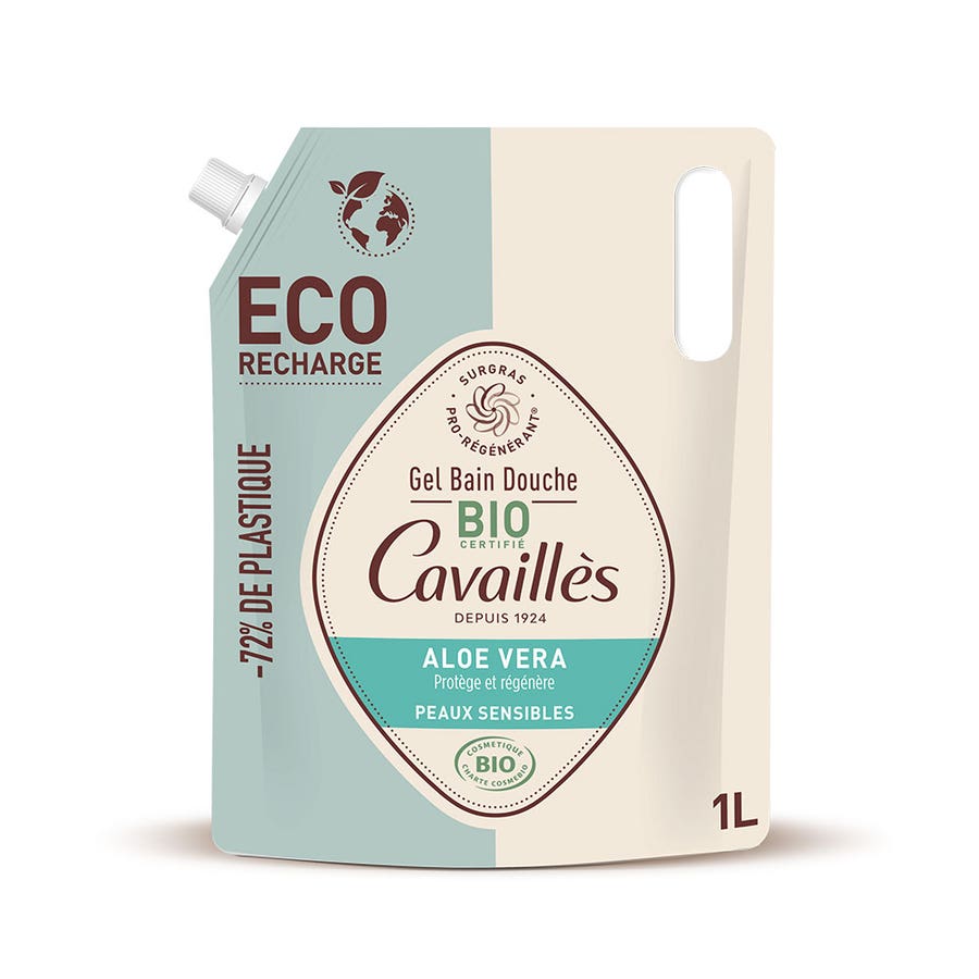 Eco Refill Aloe Vera Organic Bath and Shower Gel 1L Sensitive skin Rogé Cavaillès