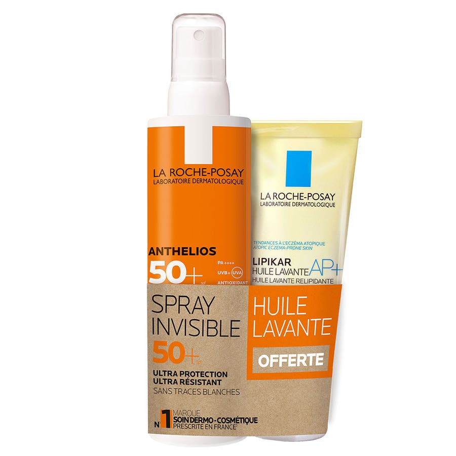 Invisible Scented Body Spray SPF50+ 200ml + Lipikar Washing Oil 100ml Free Anthelios La Roche-Posay