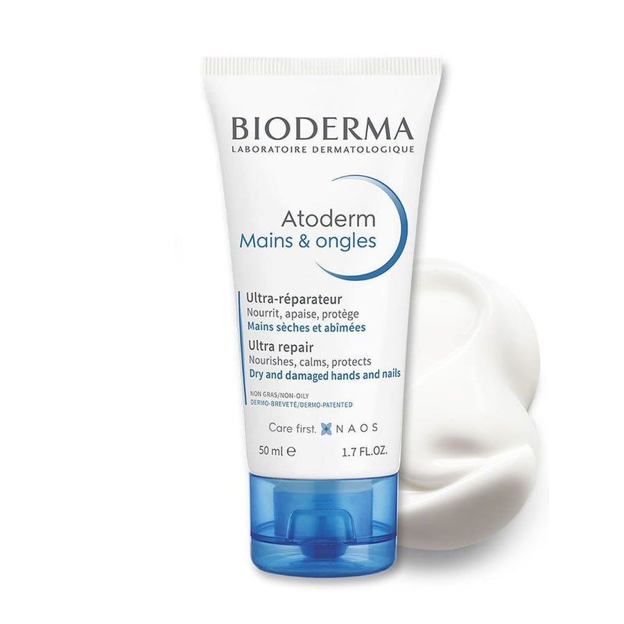 Dry And Damaged Hands Repair Hand Cream X 3 2x50ml Atoderm Mains & ongles Peaux sèches et abîmées Bioderma