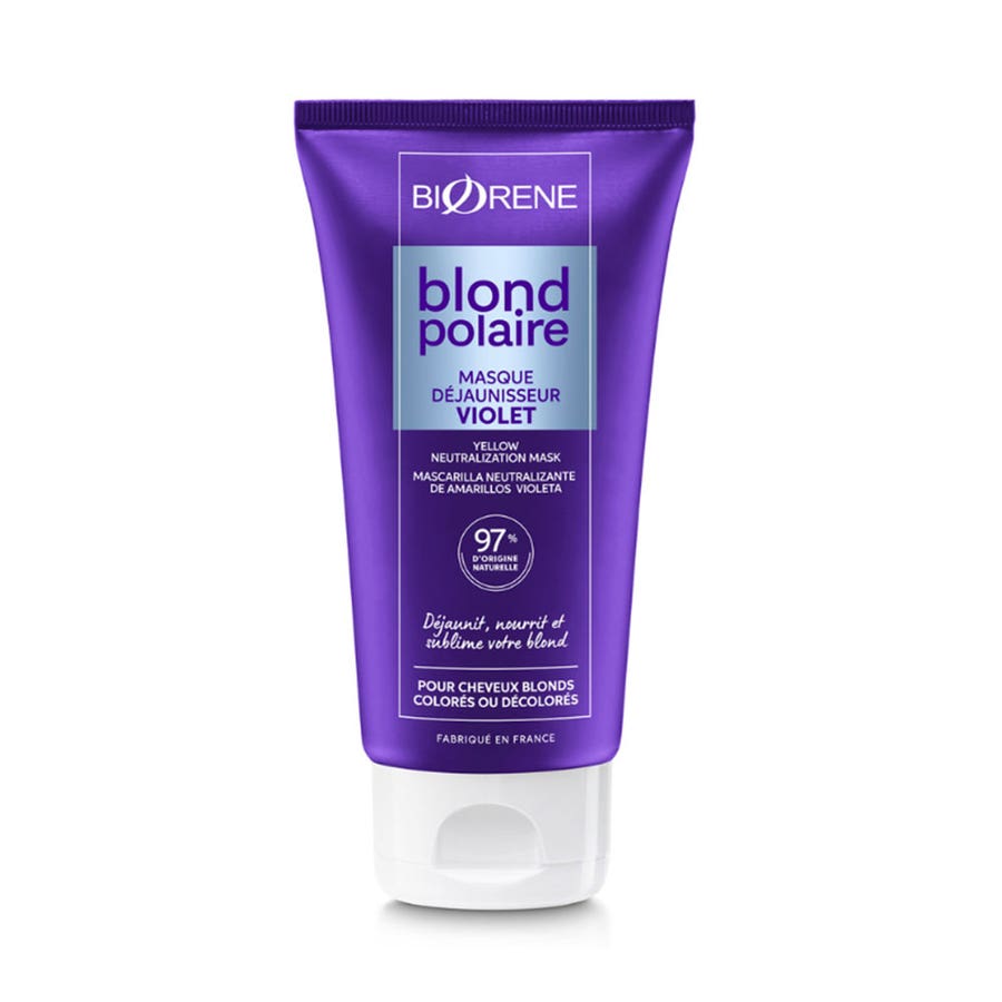 Dejaunizing Mask Violet 150ml Blond Polaire Blonde hair, Coloured hair, Bleached hair Biorène