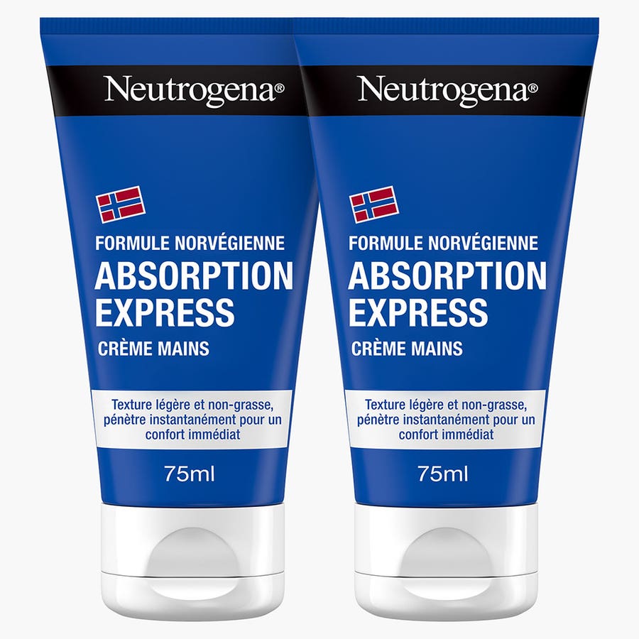 Express Hydration And Comfort Cream Dry Hands 2x75ml Texture légère et non-grasse Neutrogena