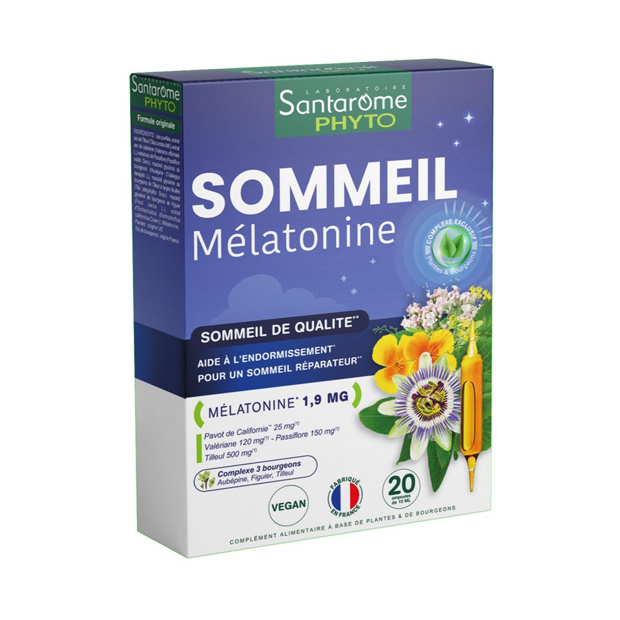 8h Sleep Phyto 20 Ampulas Endormissement facilité Santarome