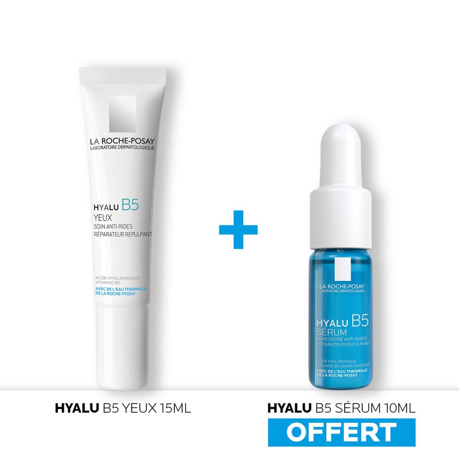 Eye Contour 40ml + mini Serum 10ml Hyalu B5 + mini Serum 10ml offert La Roche-Posay