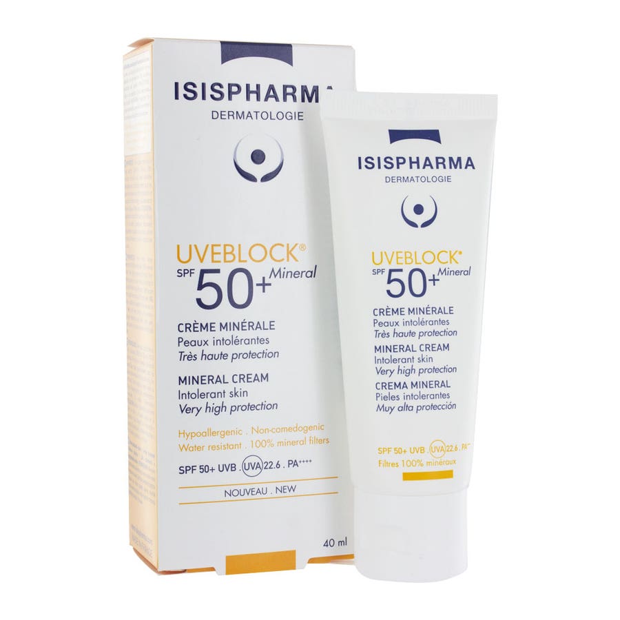 Creme Minerale Spf50+ Mineral 40ml Uveblock Isispharma