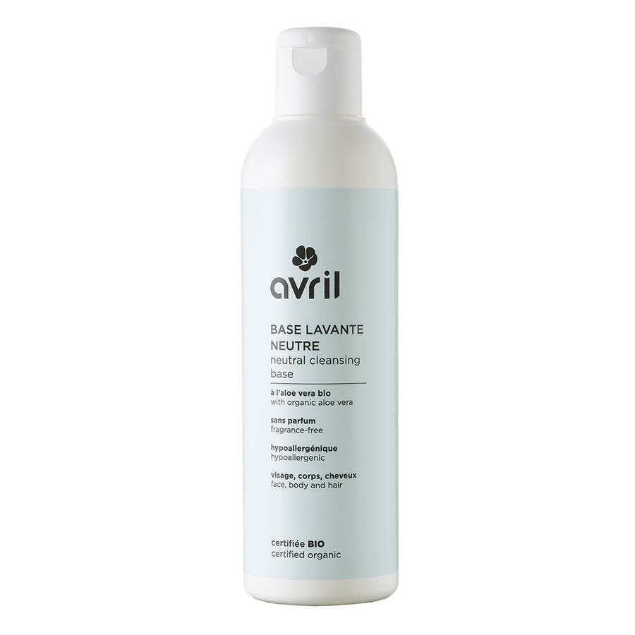 Neutral washing base with organic aloe vera 240ml Visage corps cheveux Avril