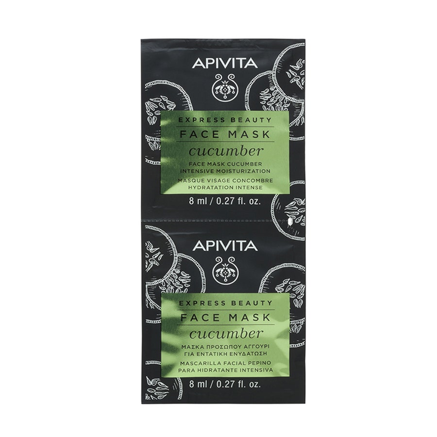 Intense Hydration Cucumber Face Mask 2x8ml Express Beauty Apivita