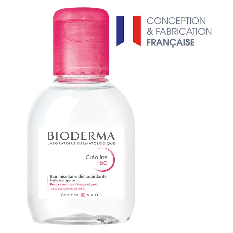 H2o Micellar Solution 100ml Crealine H2O Peaux Sensibles, Normales à Mixtes Bioderma