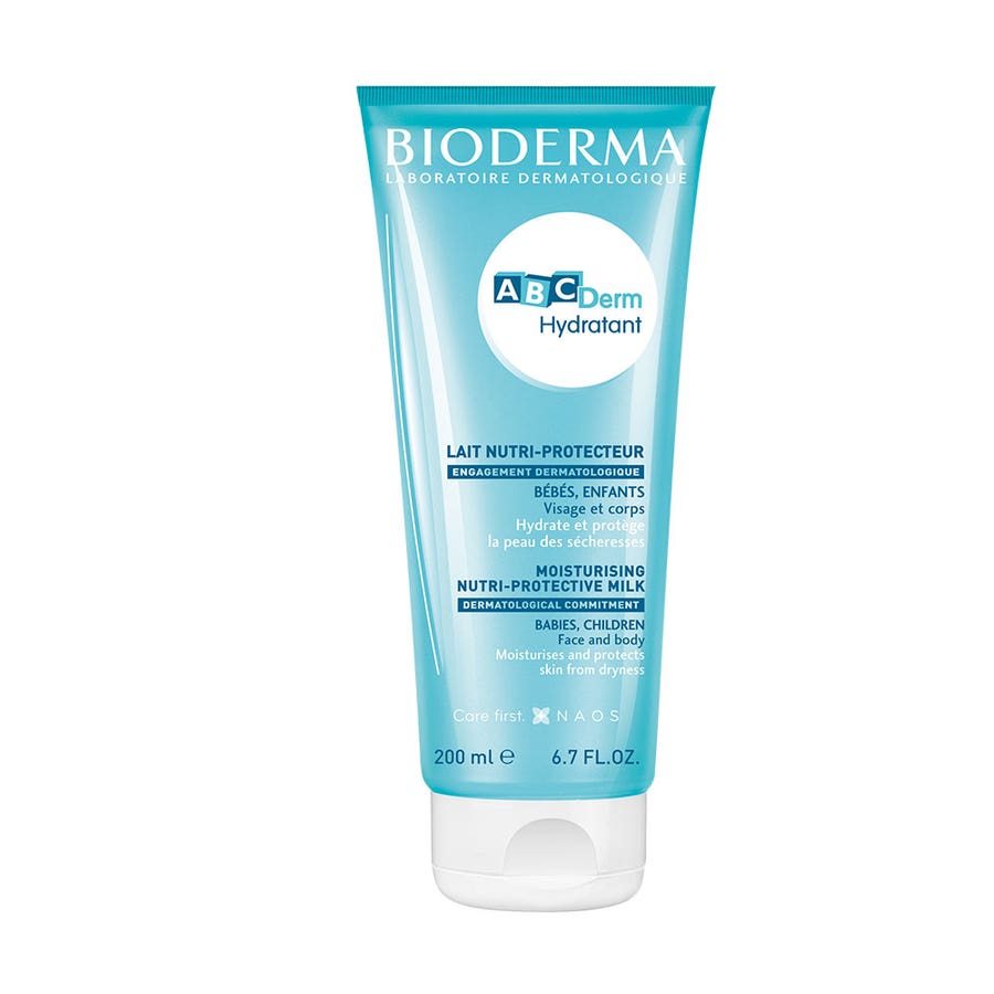 Moisturising Mild Milk Care 200ml Abcderm Hydratant Corps et Visage Bébés et enfants Bioderma