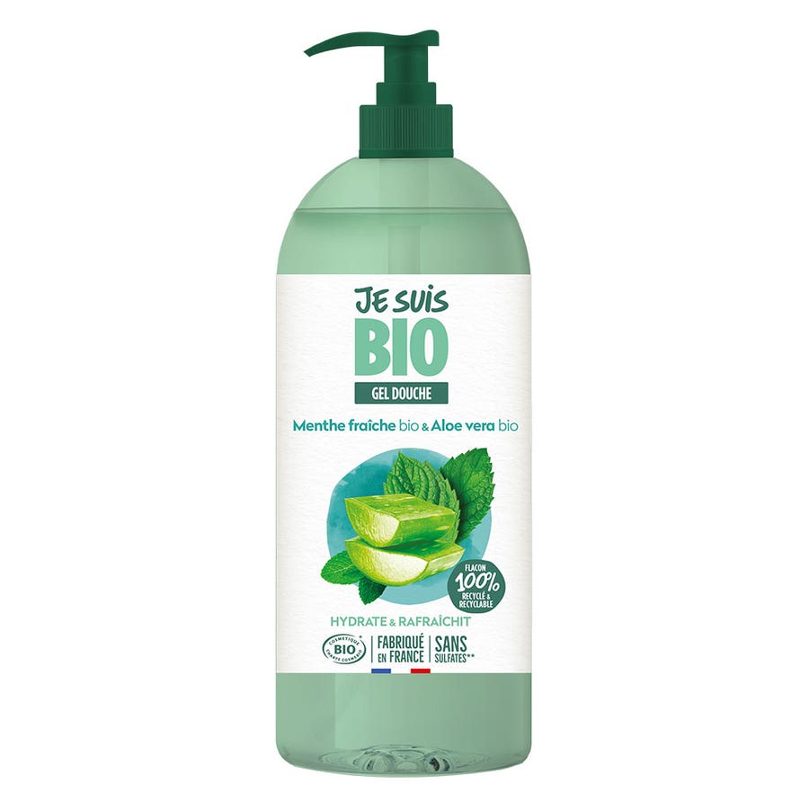 Fresh Mint and Aloe Vera Shower Gel 1l Je suis Bio