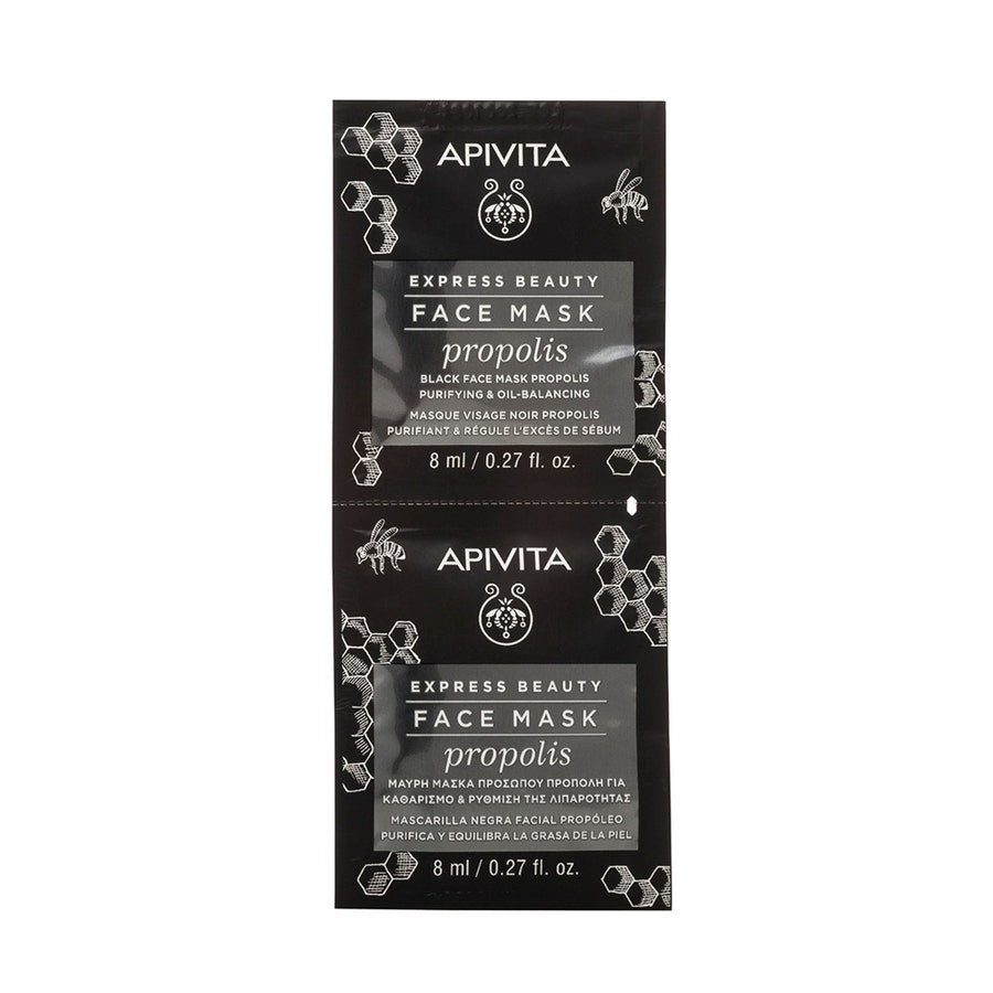 Purifying and Balancing Black Mask with Propolis 2x8ml Express Beauty Apivita